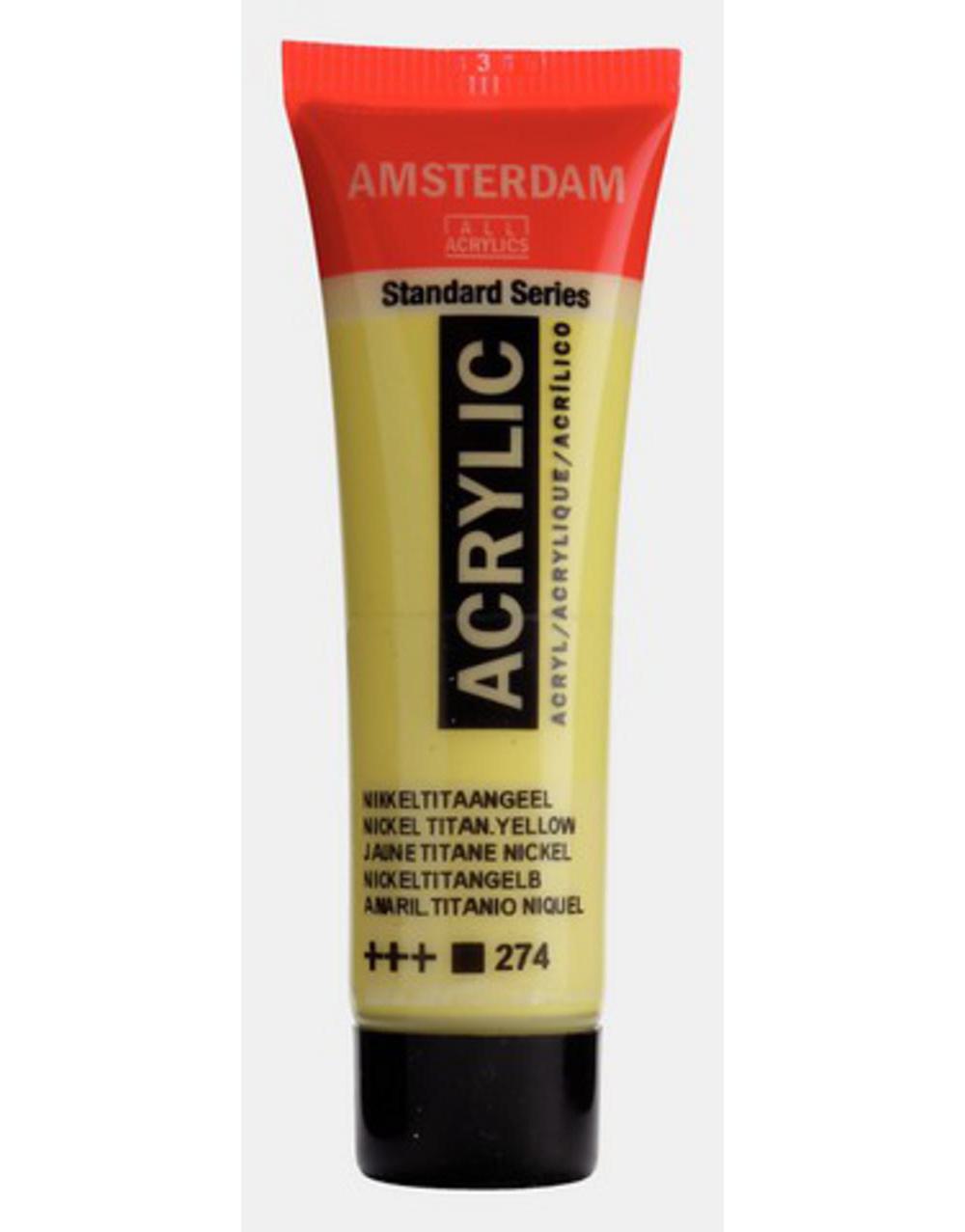 Amsterdam, Acrylic, Art & School, Paint, 20ml, 974510, Nickel Titanium Yellow